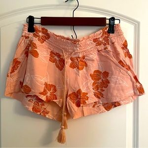 Pink floral Roxy Oceanside women’s shorts, size medium